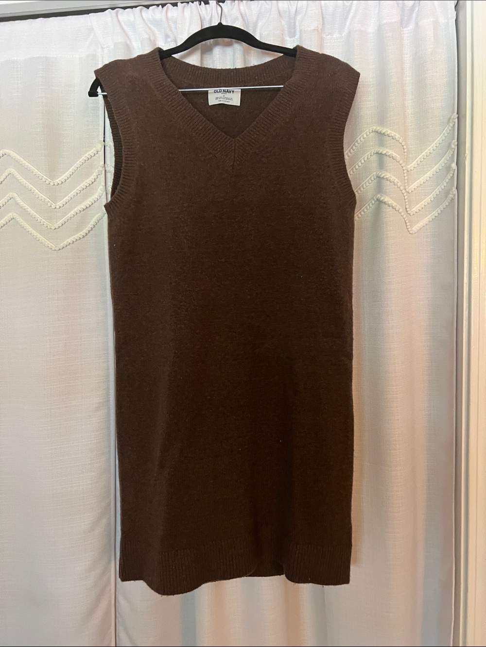 Old Navy Brown V-Neck Sleeveless Knit Midi Dress